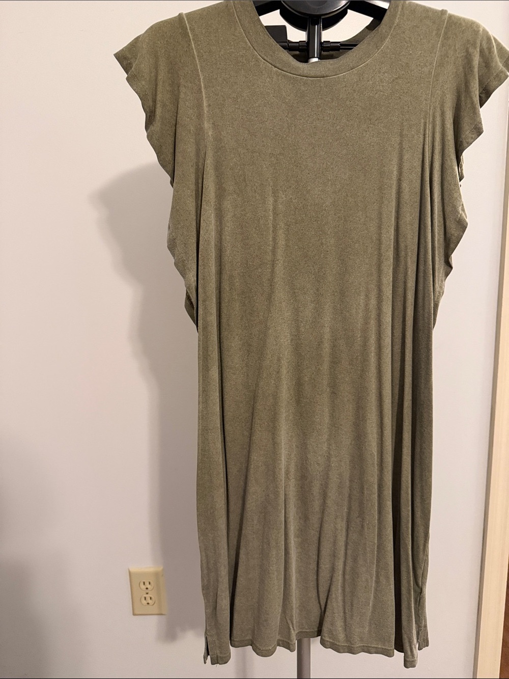 Wonderly Olive Green Tunic with Draped Cap Sleeves